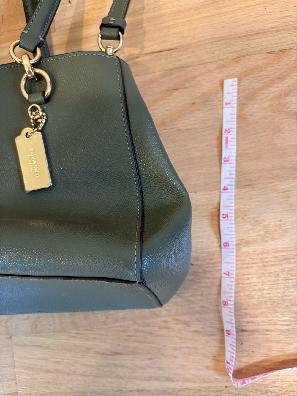 Coach Etta Carryall handbag in olive green color - Picture 8 of 12